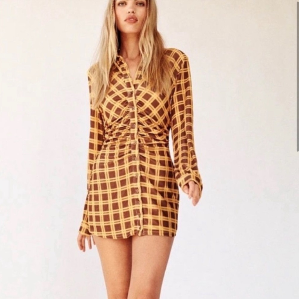 With Jean Cher print dress NWT